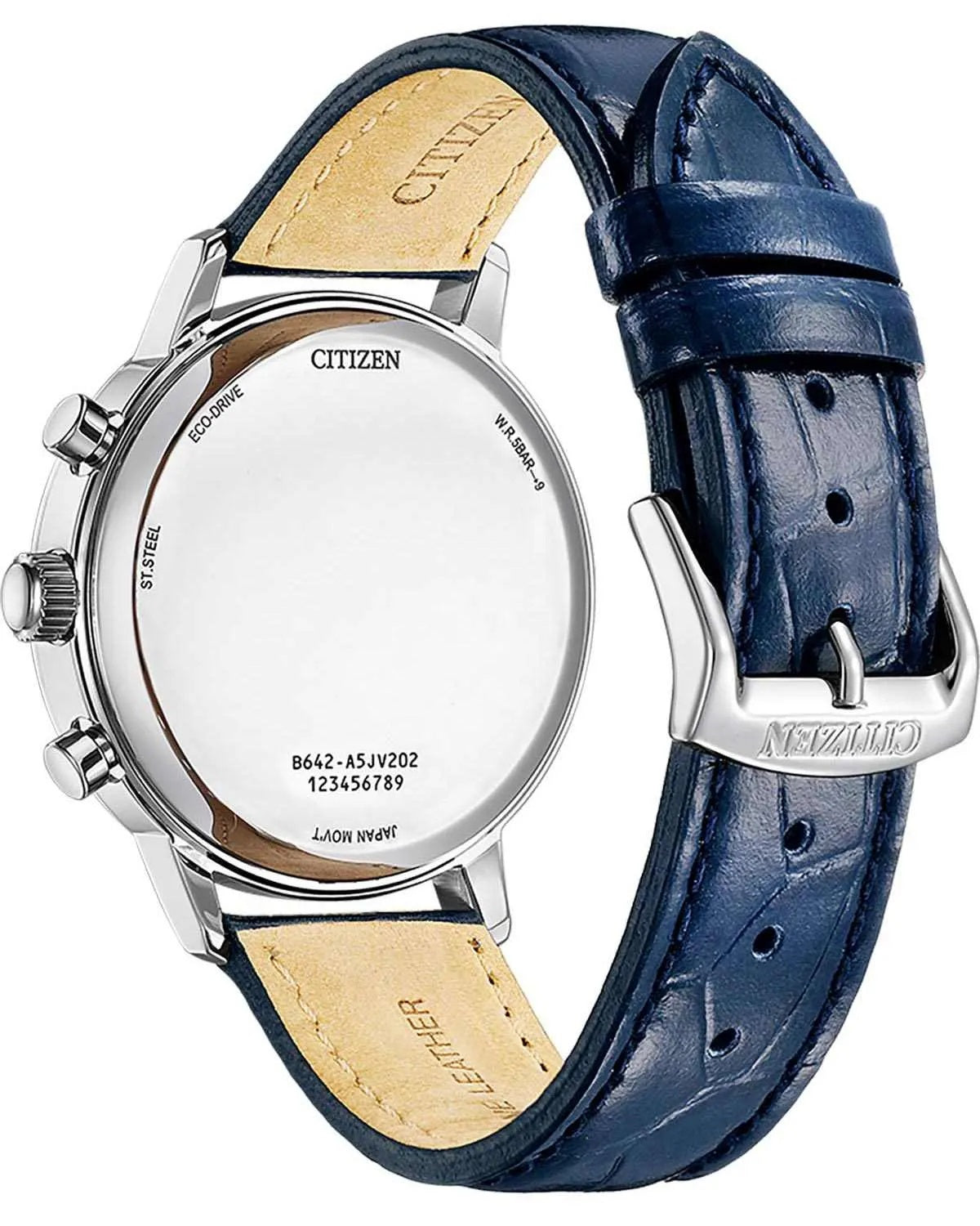 Citizen CA7069-16A Eco-Drive Chronograph Blue Leather Strap