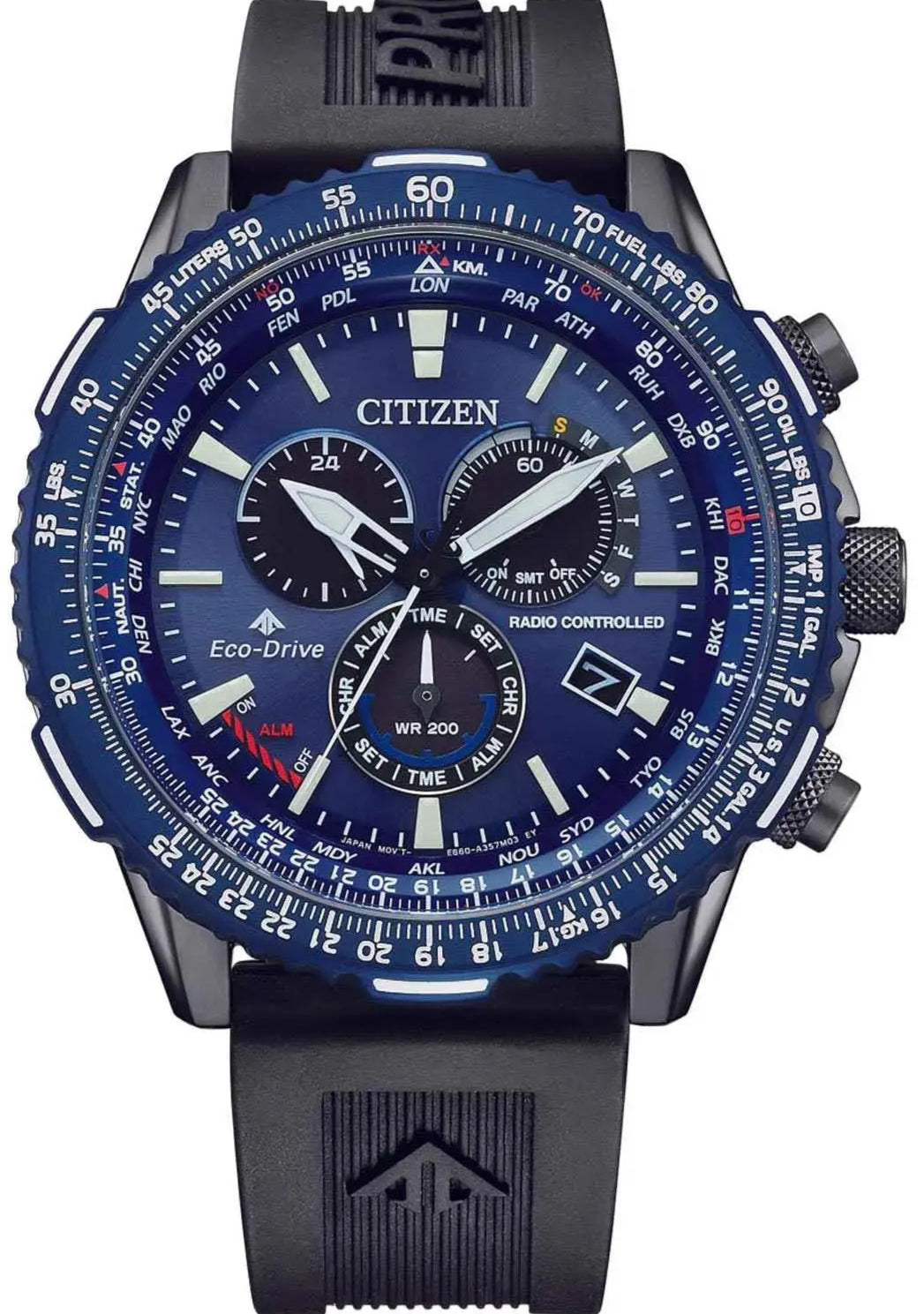 Citizen CB5006-02L Promaster Eco-Drive RadioControlled Black Rubber Strap