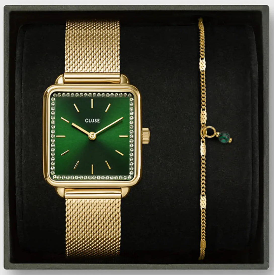 Cluse CG10317 La Tétragone Gold Stainless Steel Bracelet Gift Box