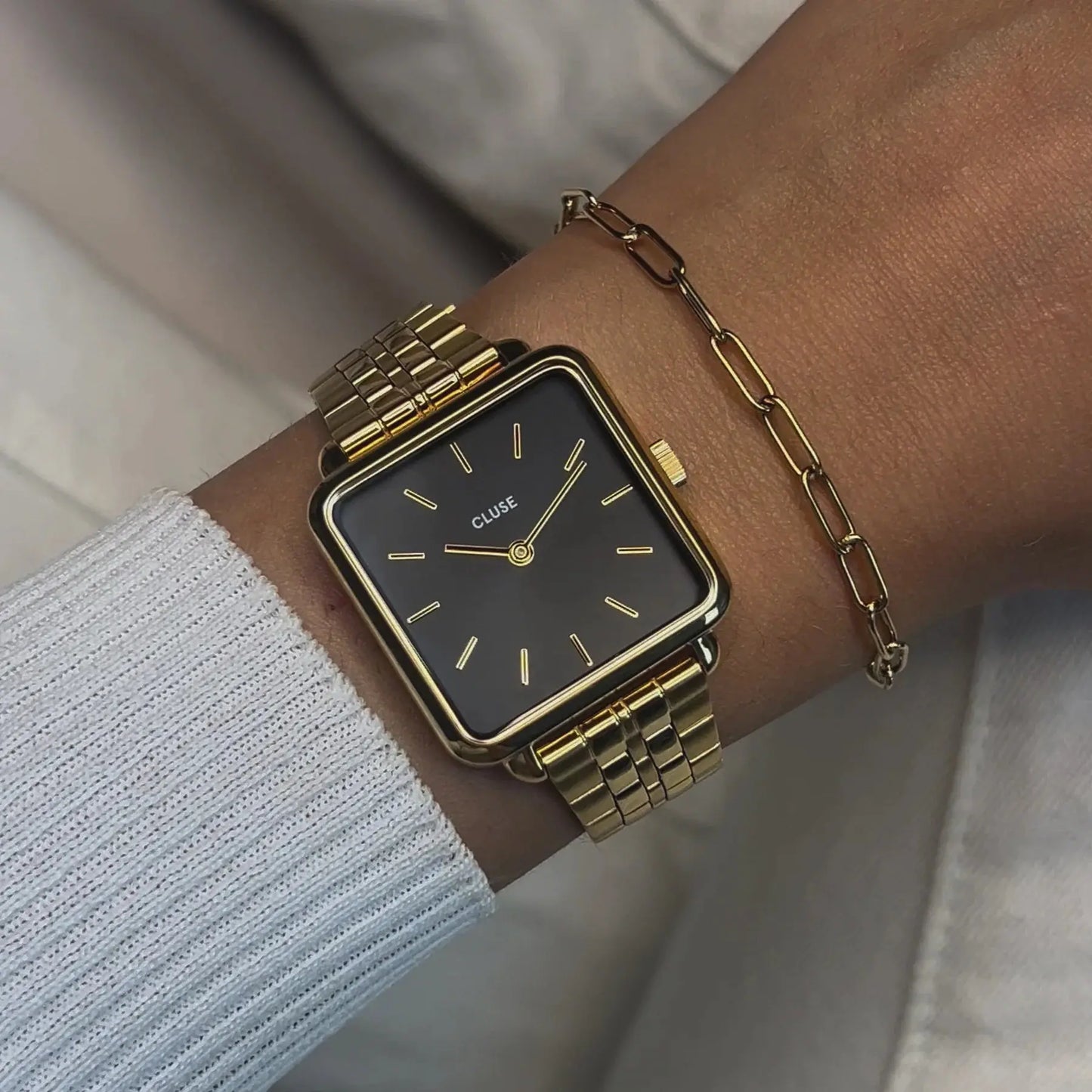 Cluse CG10325 La Tétragone Gold Stainless Steel Bracelet Gift Box