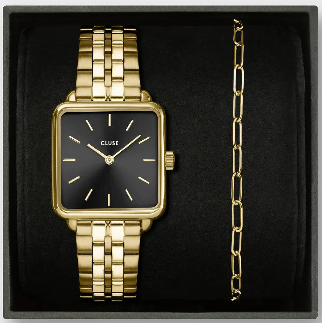 Cluse CG10325 La Tétragone Gold Stainless Steel Bracelet Gift Box