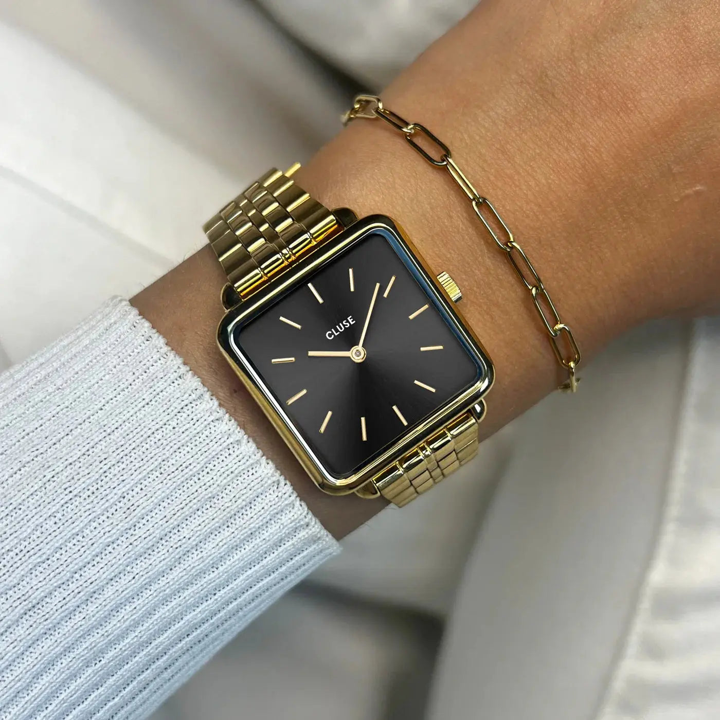 Cluse CG10325 La Tétragone Gold Stainless Steel Bracelet Gift Box