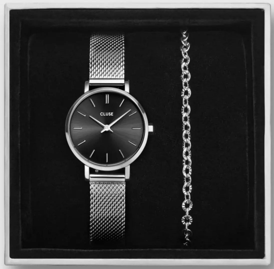 Cluse CG10501 Boho Chic Petite Silver Stainless Steel Bracelet Gift Box