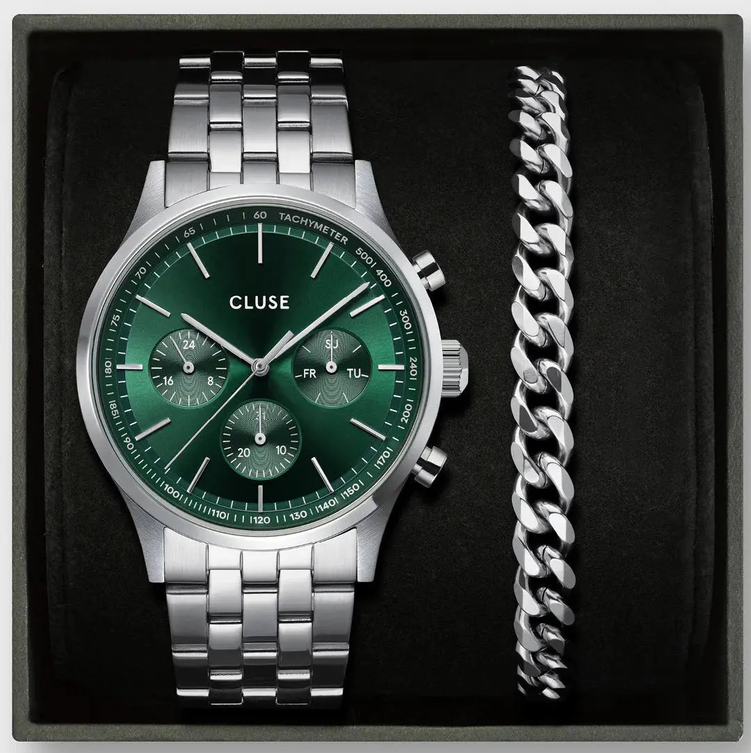 Cluse CG20906 Anthéor Multifunction Stainless Steel Bracelet Gift Box