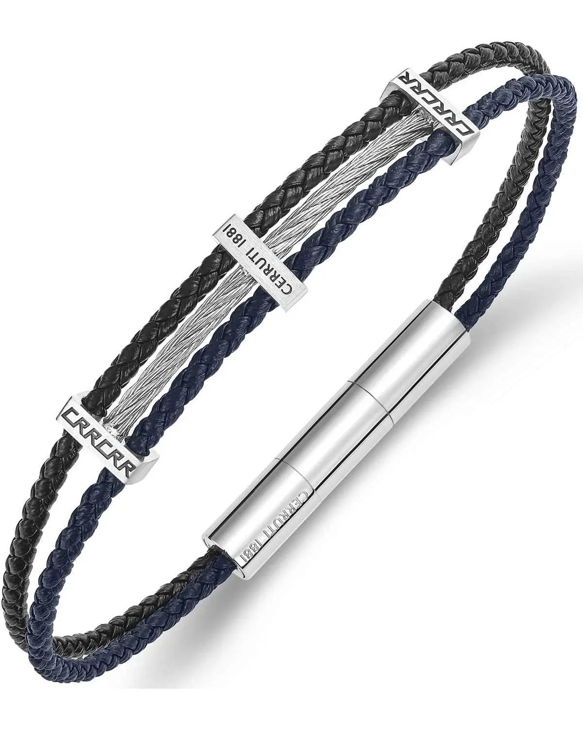 Cerruti CIAGB0011701 Vittorio Ανδρικό Βραχιόλι Από Δέρμα και Ατσάλι