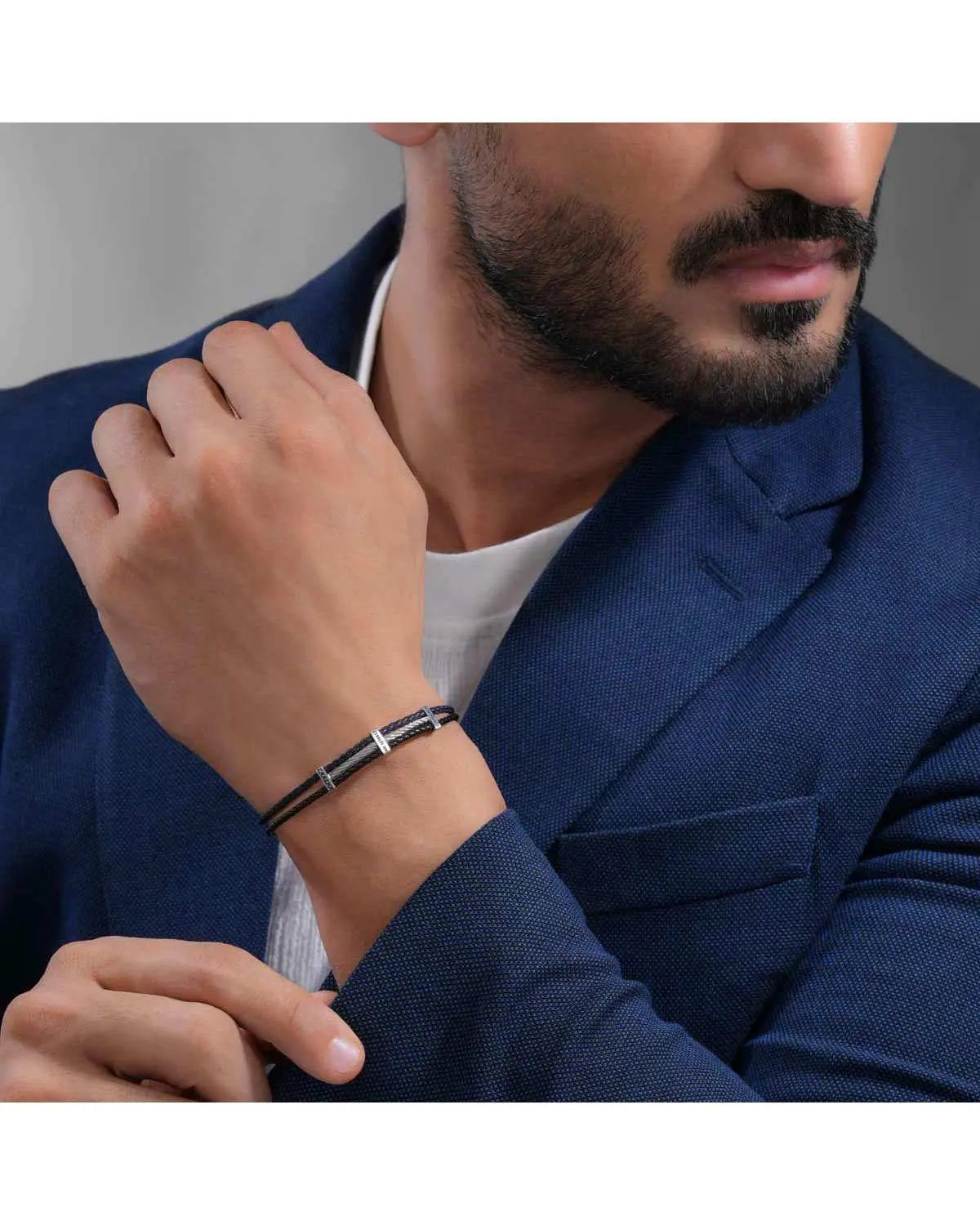 Cerruti CIAGB0011701 Vittorio Ανδρικό Βραχιόλι Από Δέρμα και Ατσάλι