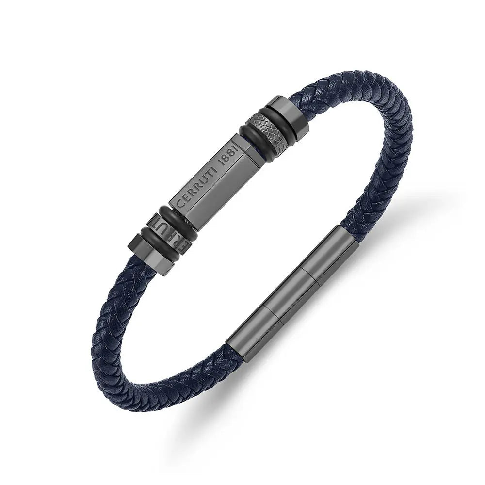 Cerruti CIAGB0011902 Narciso Ανδρικό Βραχιόλι Από Δέρμα και Ατσάλι