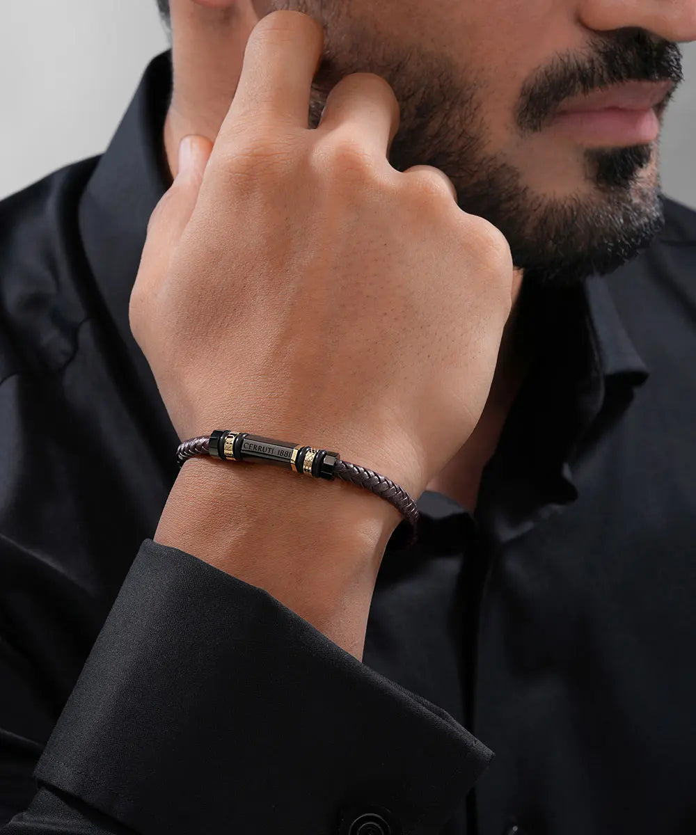 Cerruti CIAGB0011903 Narciso Ανδρικό Βραχιόλι Από Δέρμα και Ατσάλι