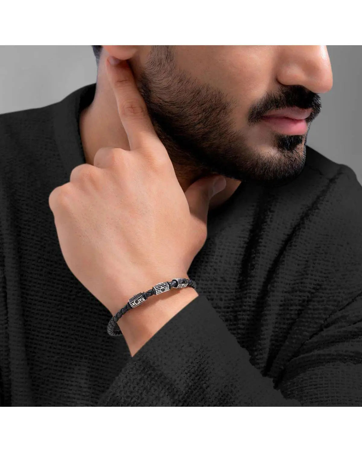 Cerruti CIAGB0012001 Adriano Ανδρικό Βραχιόλι Από Δέρμα και Ατσάλι