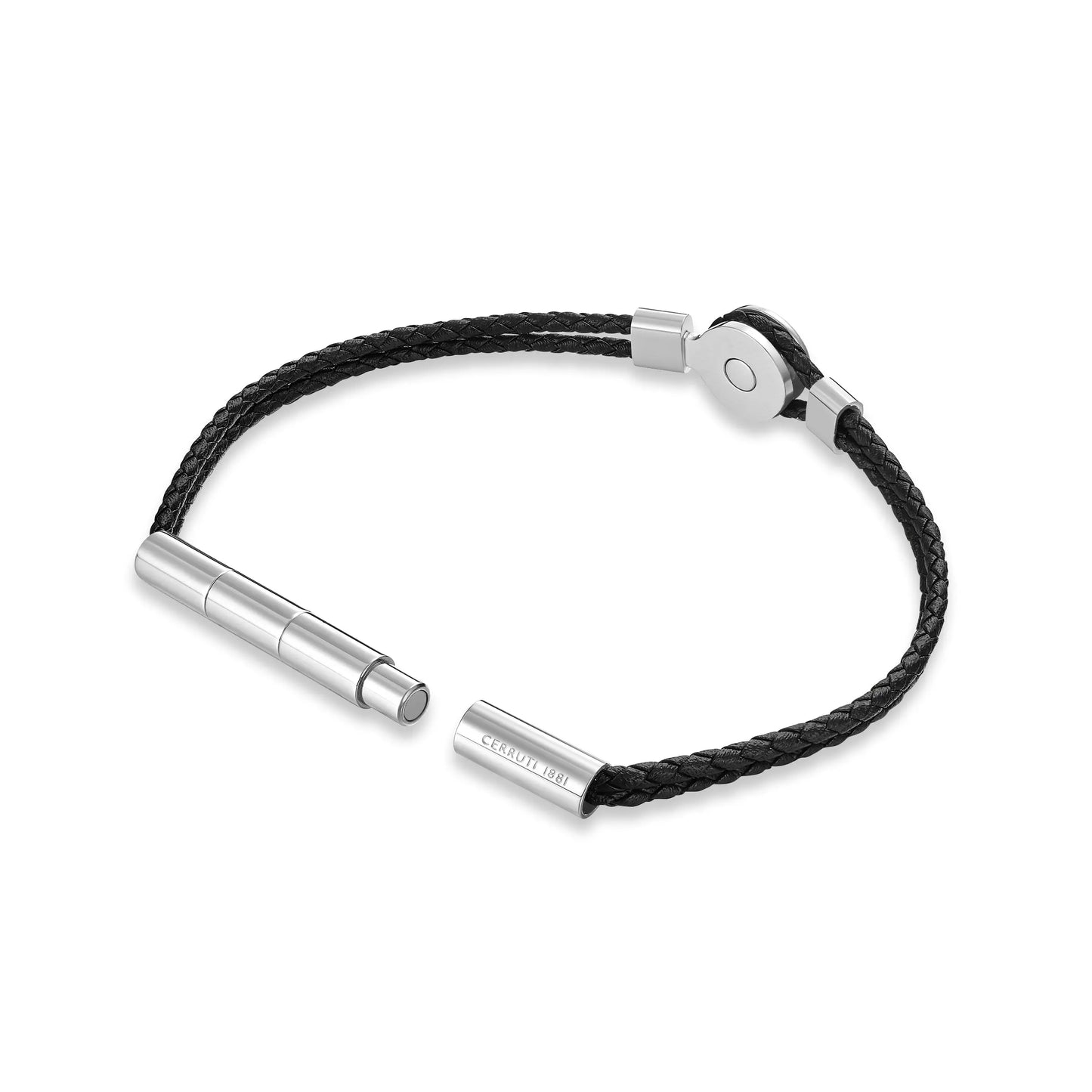 Cerruti CIAGB0012301 Vincenzo Ανδρικό Βραχιόλι Από Δέρμα και Ατσάλι