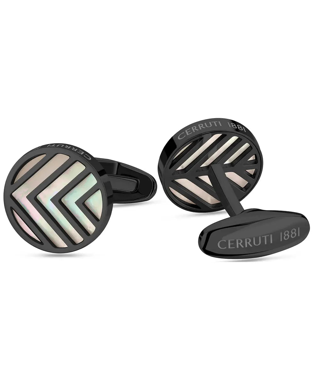 Cerruti CIAGC2126803 Chevron Mop Cufflinks in Rose Gold Steel