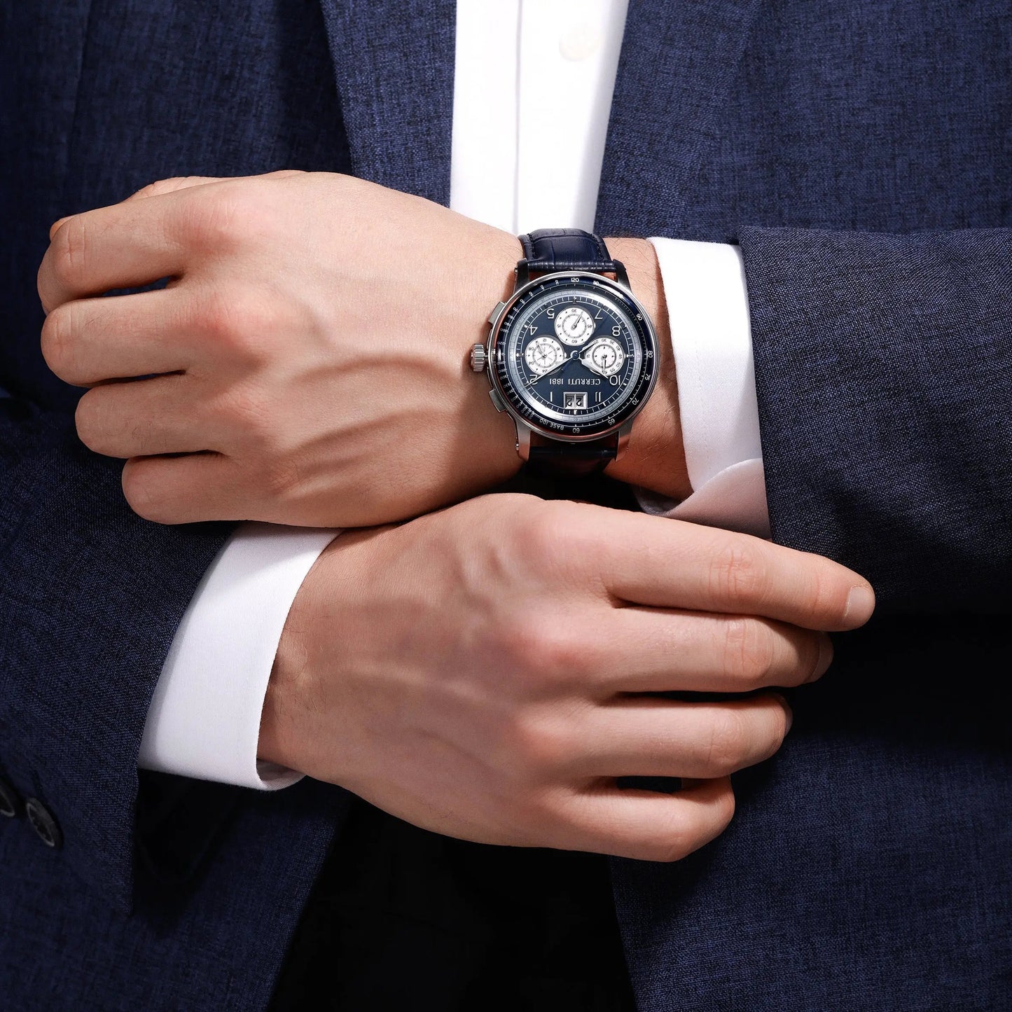 Cerruti CIWGC0084603 Petroio Chronograph Blue Leather Strap