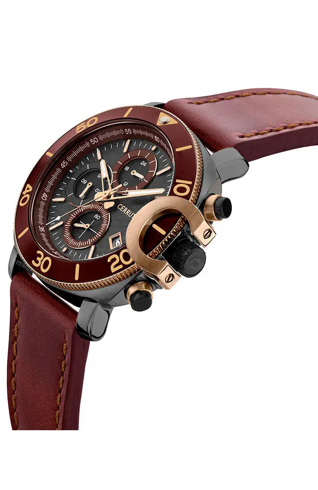 Cerruti CIWGF2224502 Positano Bordeuax Leather Strap