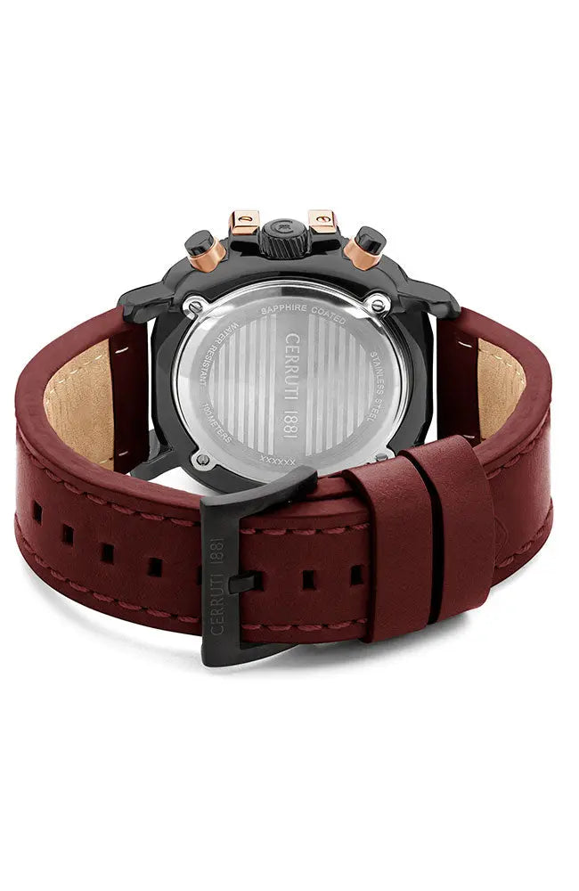 Cerruti CIWGF2224502 Positano Bordeuax Leather Strap