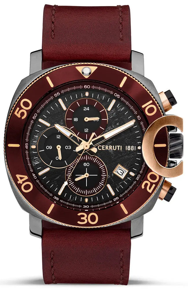 Cerruti CIWGF2224502 Positano Bordeuax Leather Strap