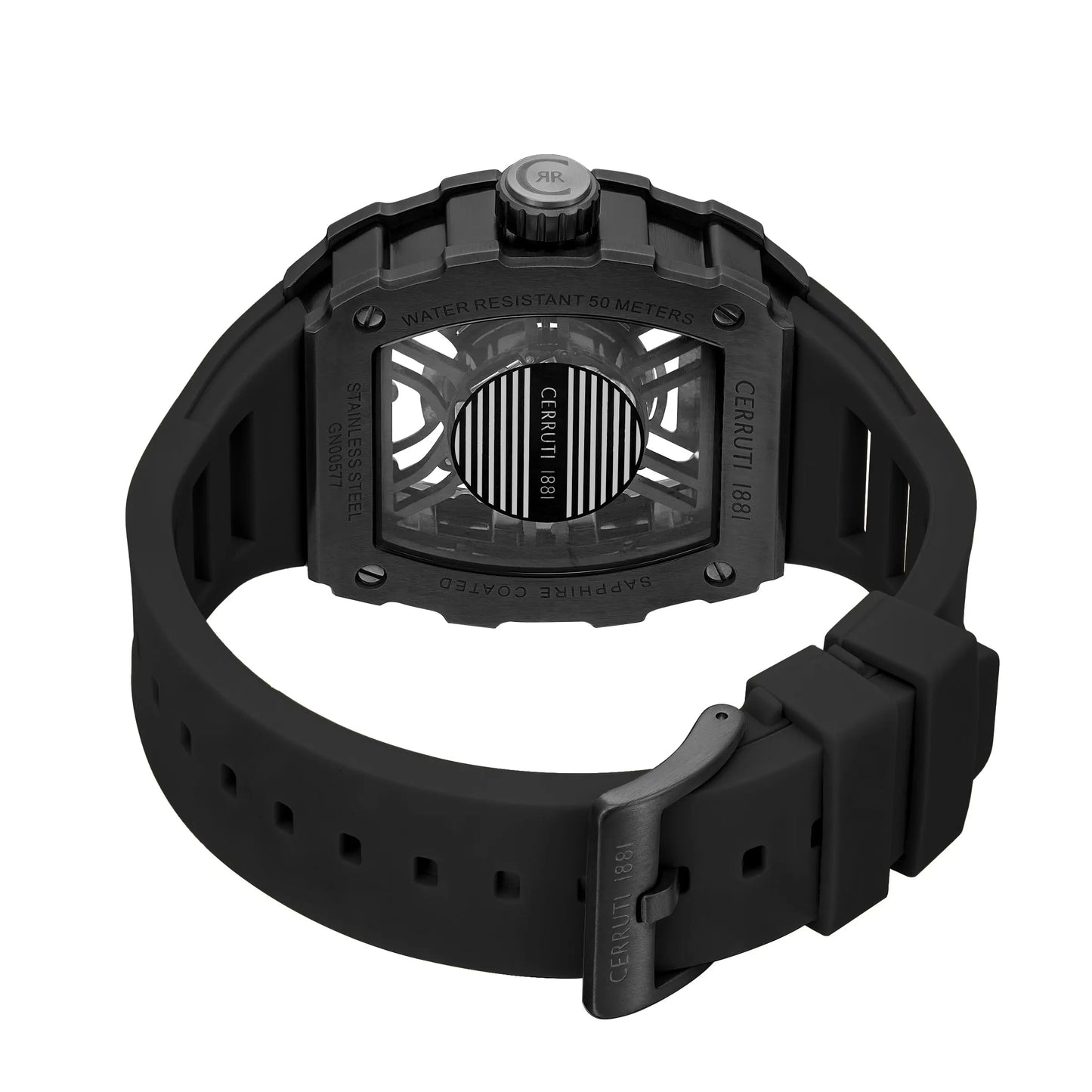 Cerruti CIWGN0057701 Gubbio Black Silicone Strap