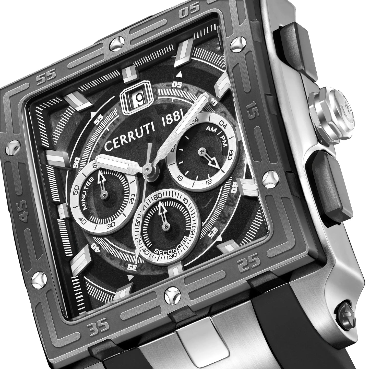 Cerruti CIWGO0072401 Odissea Chronograph Black Silicon Strap