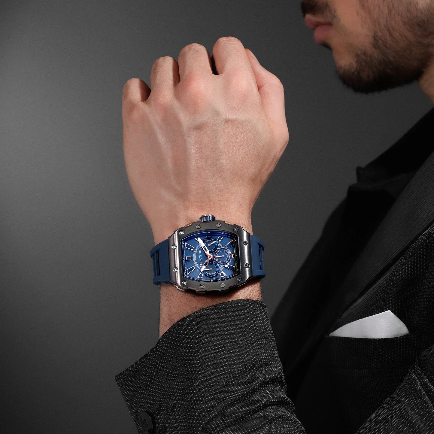 Cerruti CIWGO0085402 Gubbio Chronograph Blue Silicone Strap