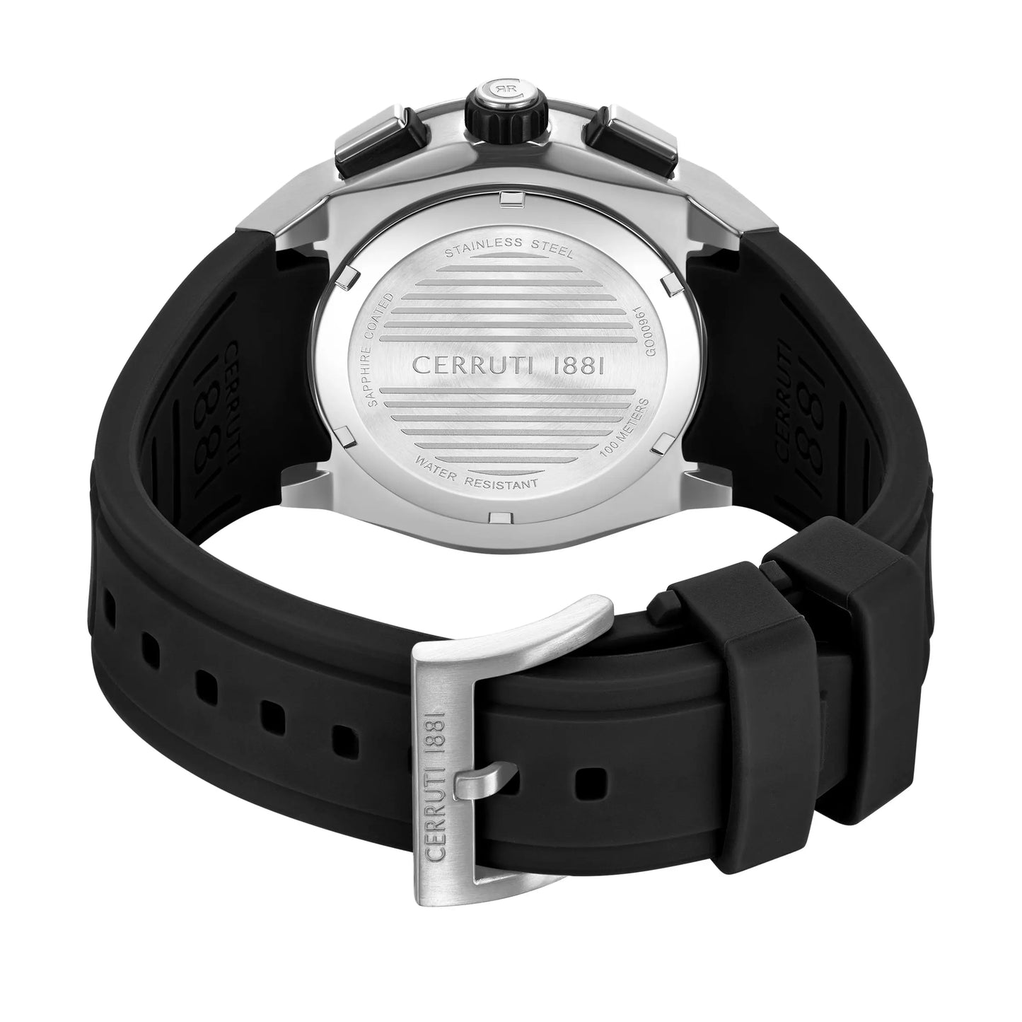 Cerruti CIWGO0096101 Ruscello Declination Chronograph Black Silicon Strap