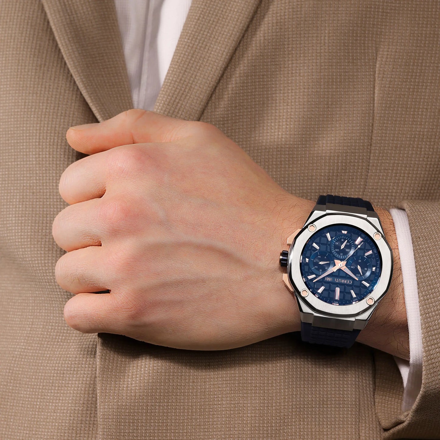Cerruti CIWGQ0073402 Razzuolo Chronograph Blue Silicone Strap
