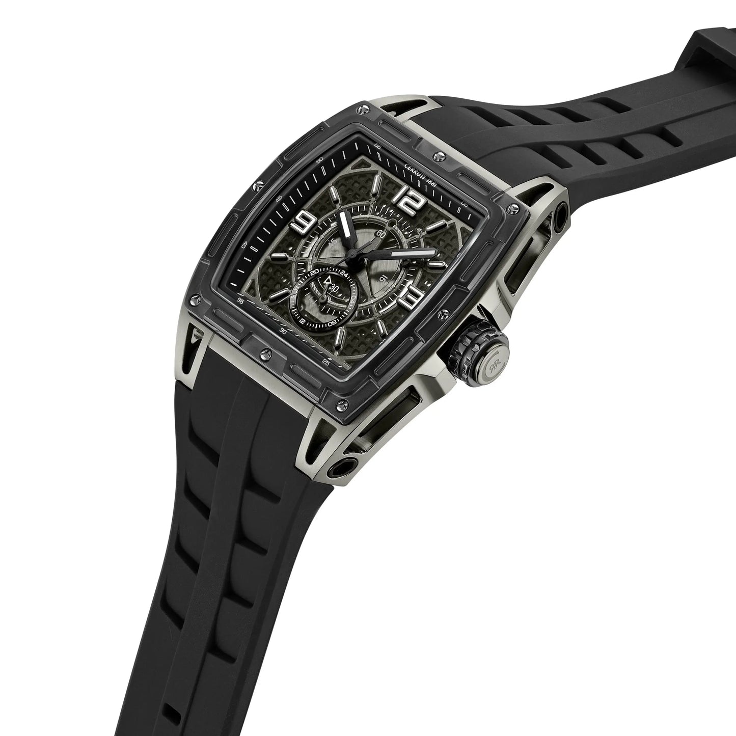Cerruti CIWGQ0073702 Belluno Black Silicone Strap