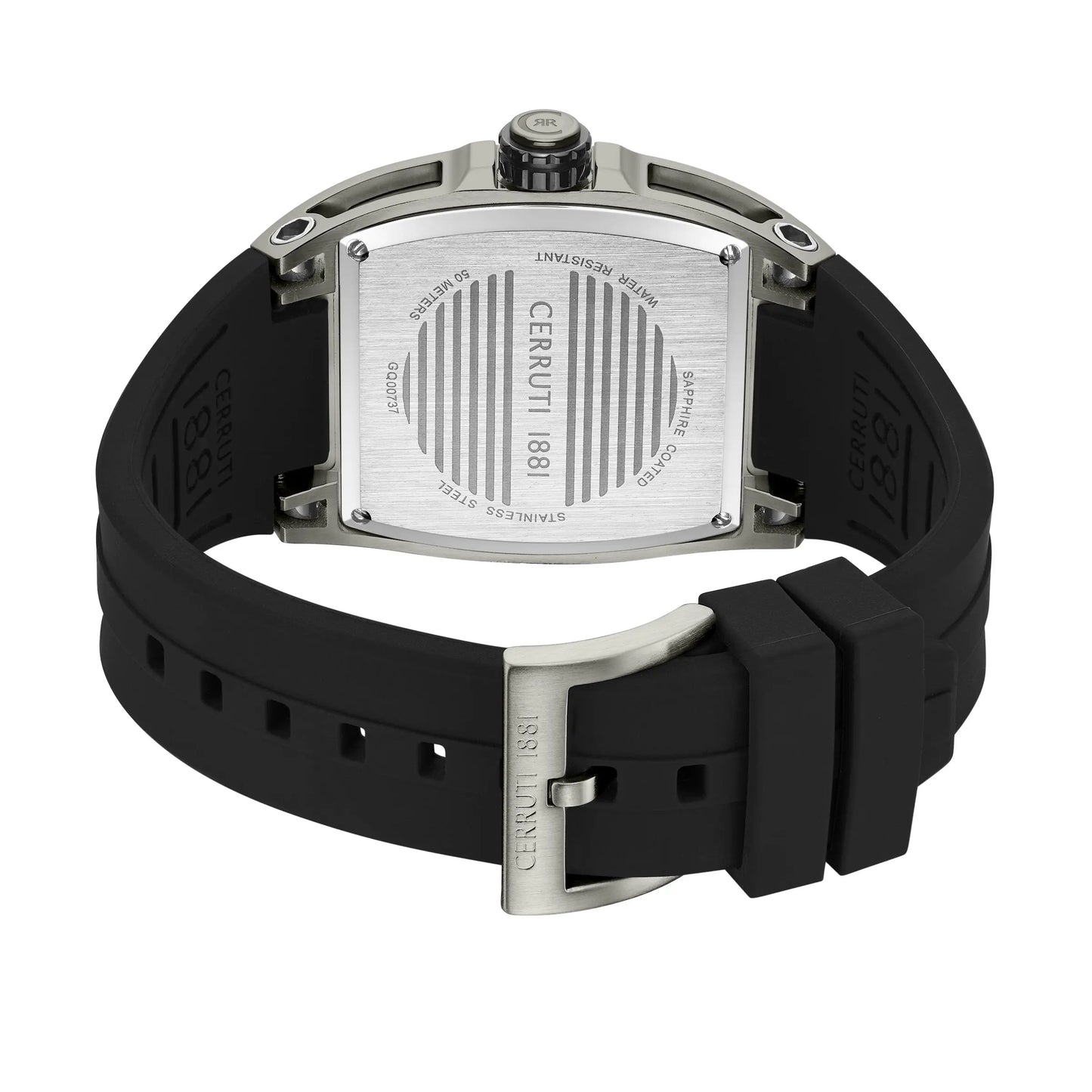 Cerruti CIWGQ0073702 Belluno Black Silicone Strap