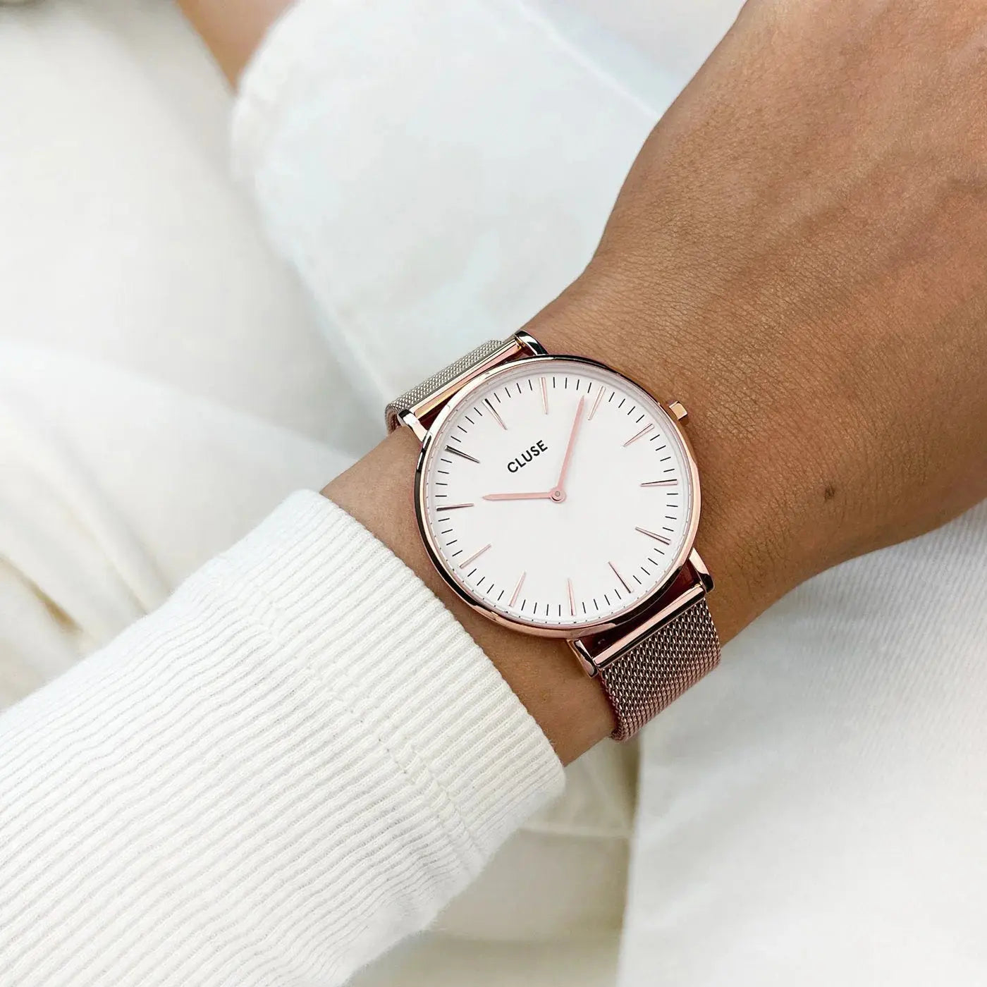 Cluse CW0101201001 Boho Chic Rose Gold Stainless Steel Mesh Bracelet