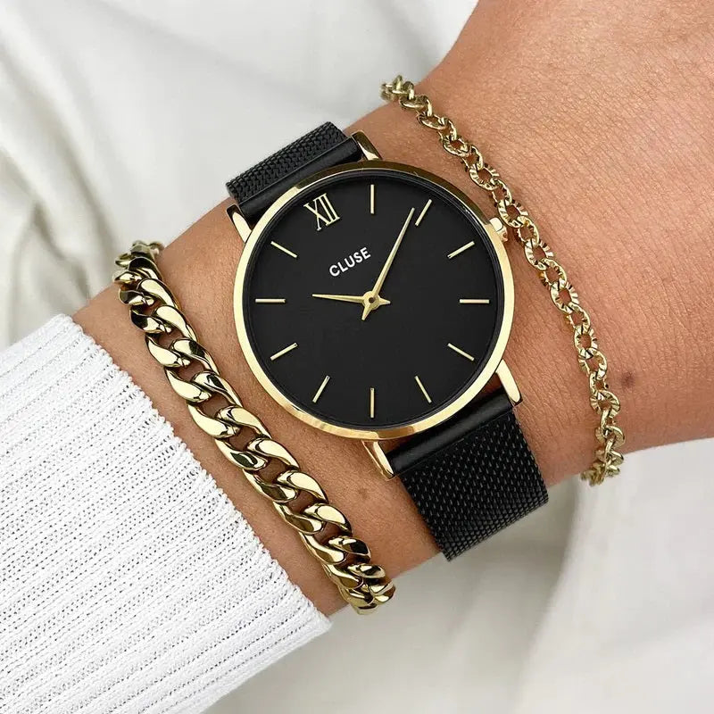 Cluse CW0101203009 Minuit Black Stainless Steel Mesh Bracelet