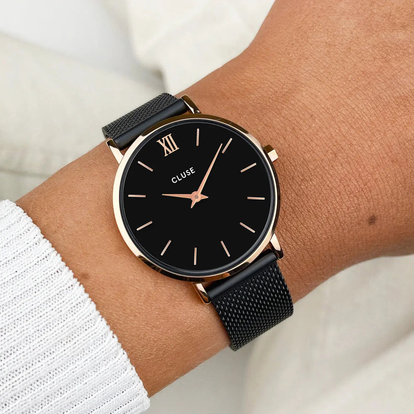 Cluse CW0101203024 Minuit Black Stainless Steel Mesh Bracelet