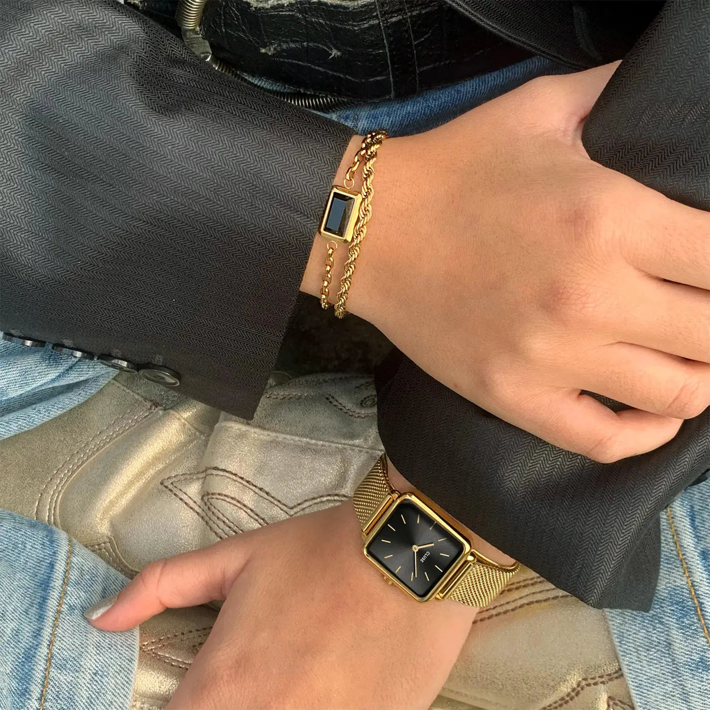 Cluse CW10308 La Tétragone Gold Stainless Steel Mesh Bracelet