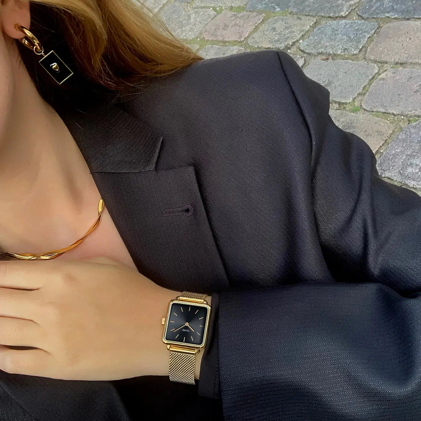 Cluse CW10308 La Tétragone Gold Stainless Steel Mesh Bracelet