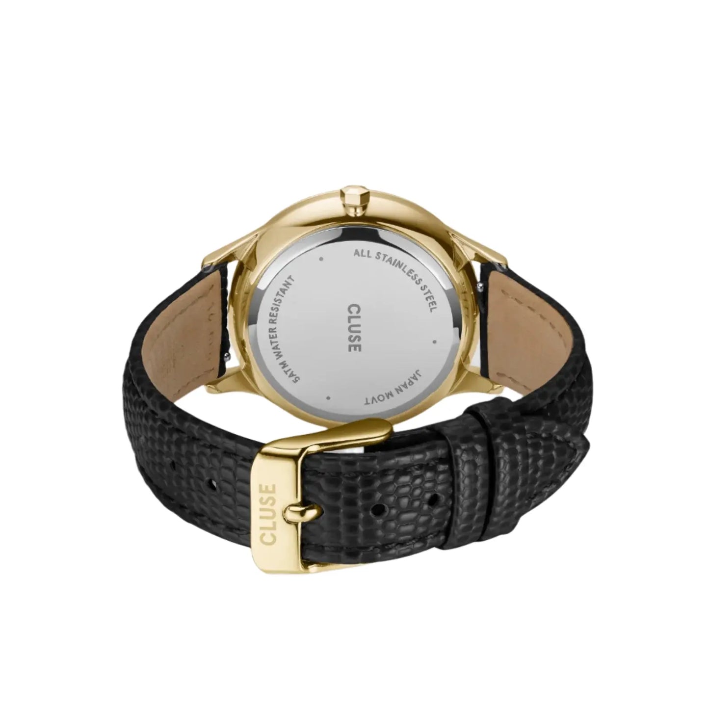 Cluse CW10705 Minuit Multifunction Black Leather Strap