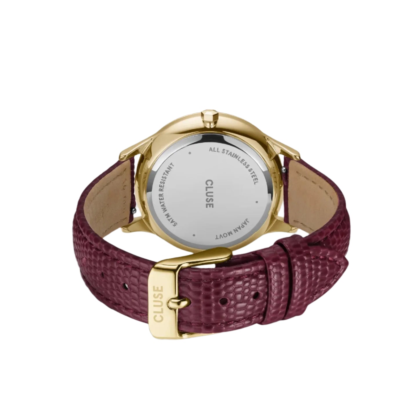 Cluse CW10706 Minuit Multifunction Dark Cherry Leather Strap