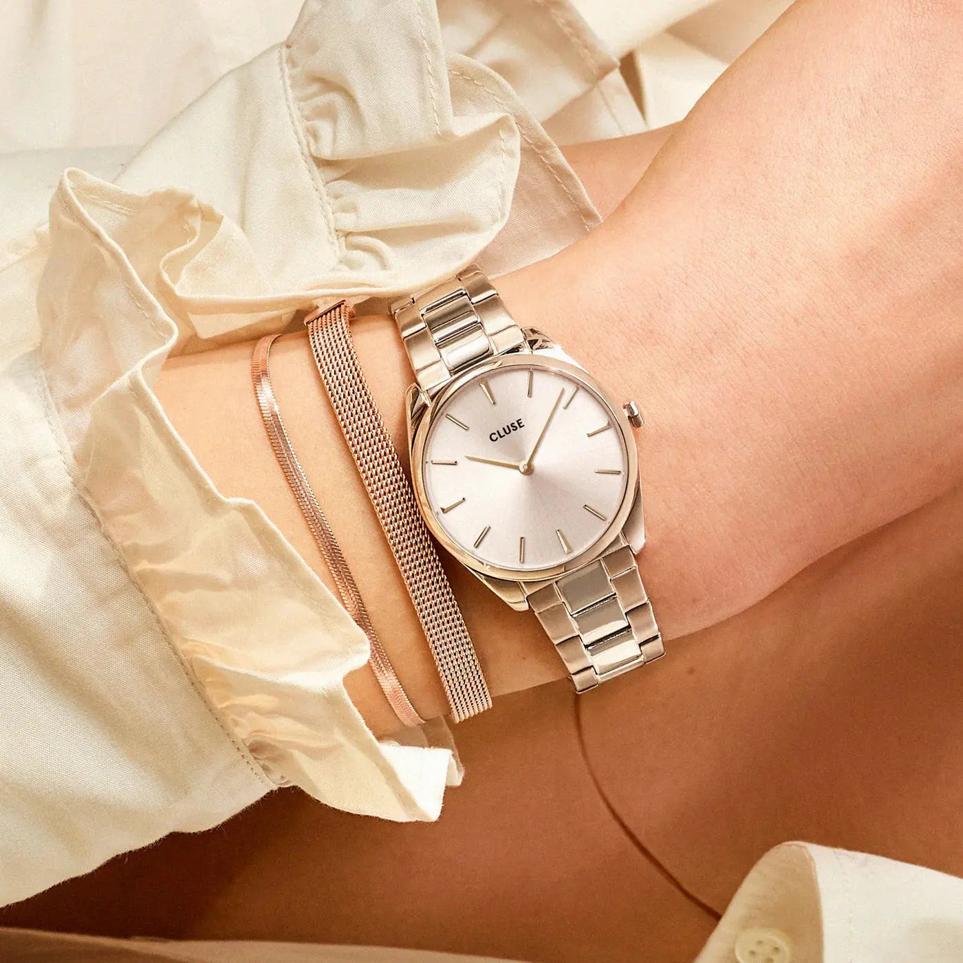 Cluse CW11201 Féroce Petite Rose Gold Stainless Steel Bracelet