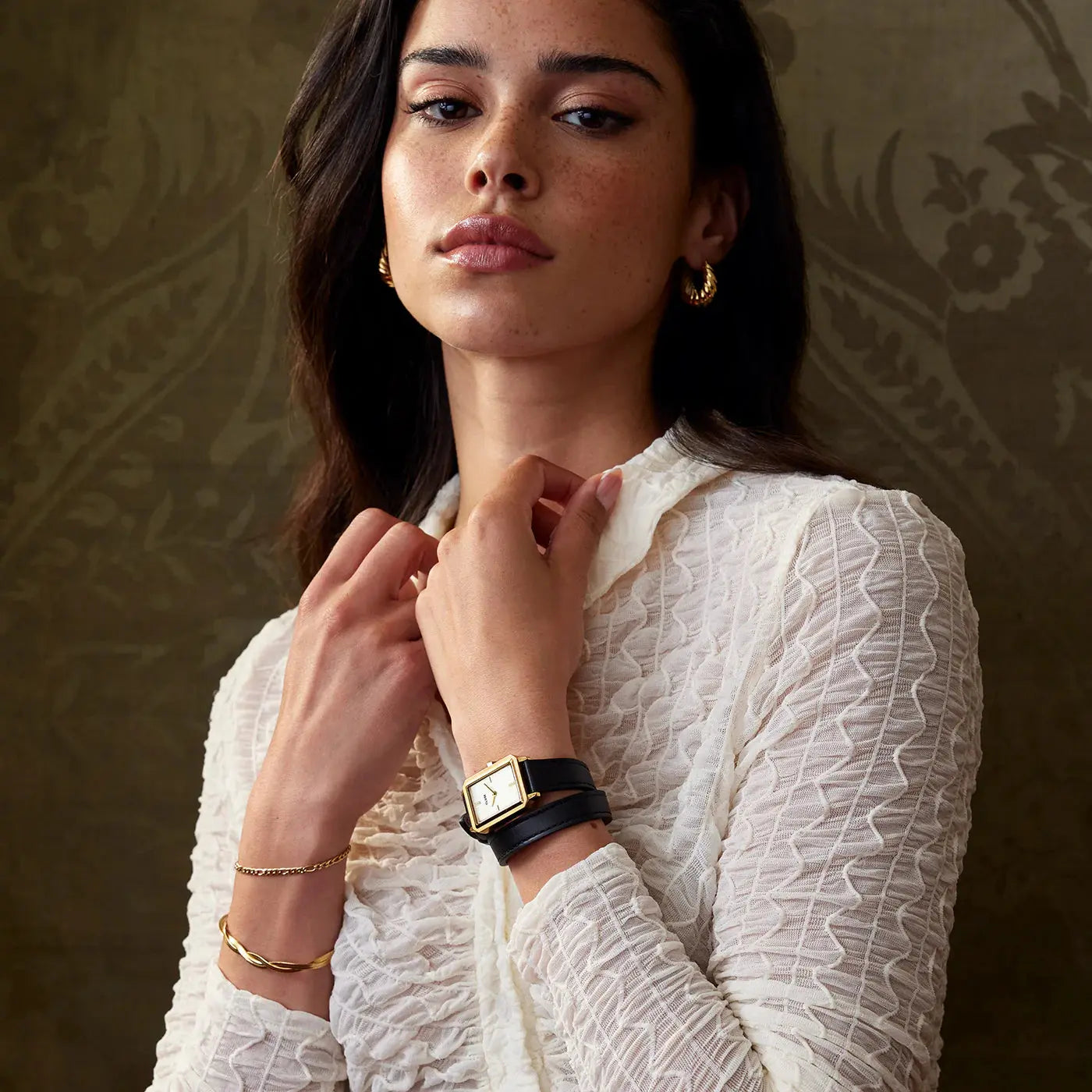 Cluse CW11513 Fluette Black Double Leather Strap