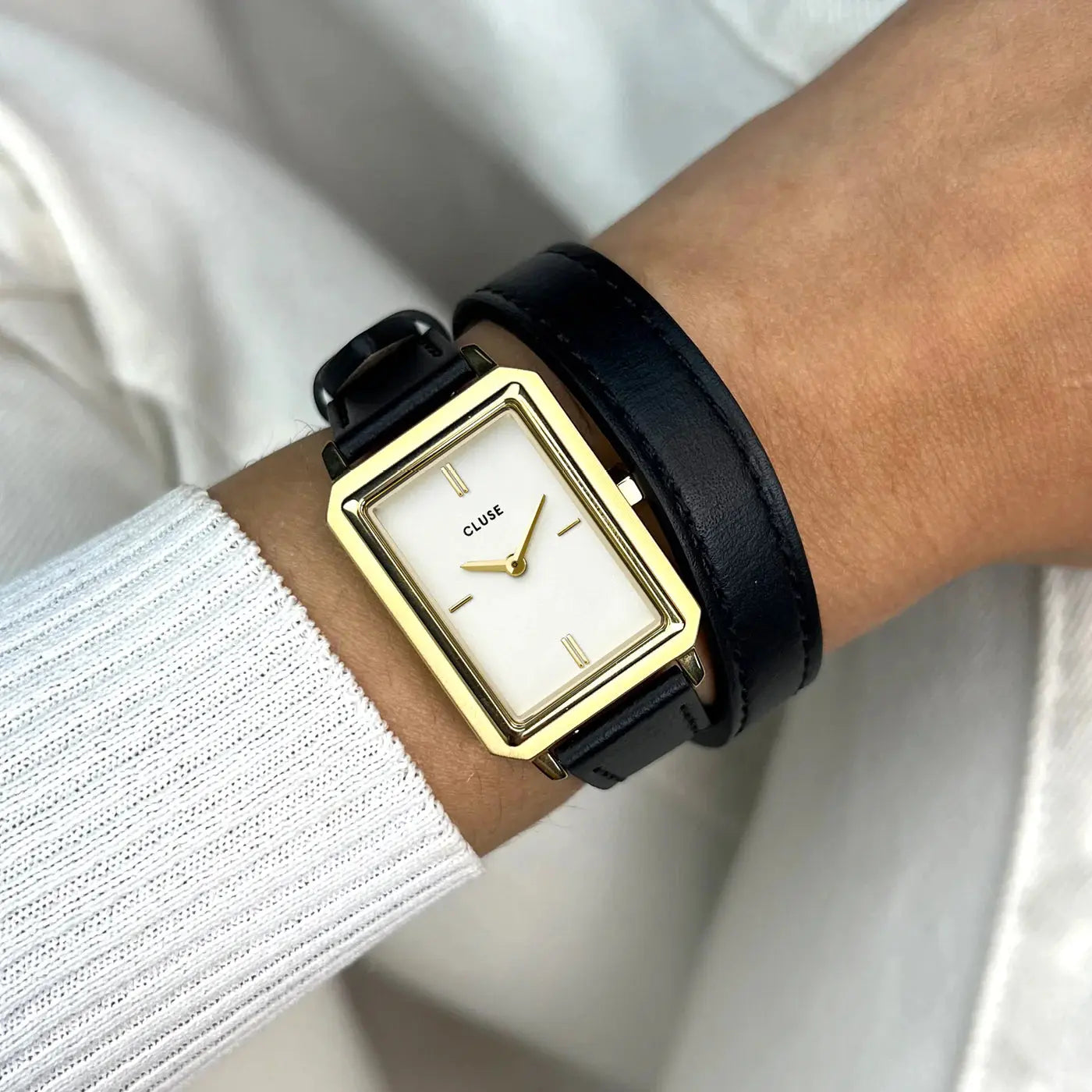 Cluse CW11513 Fluette Black Double Leather Strap