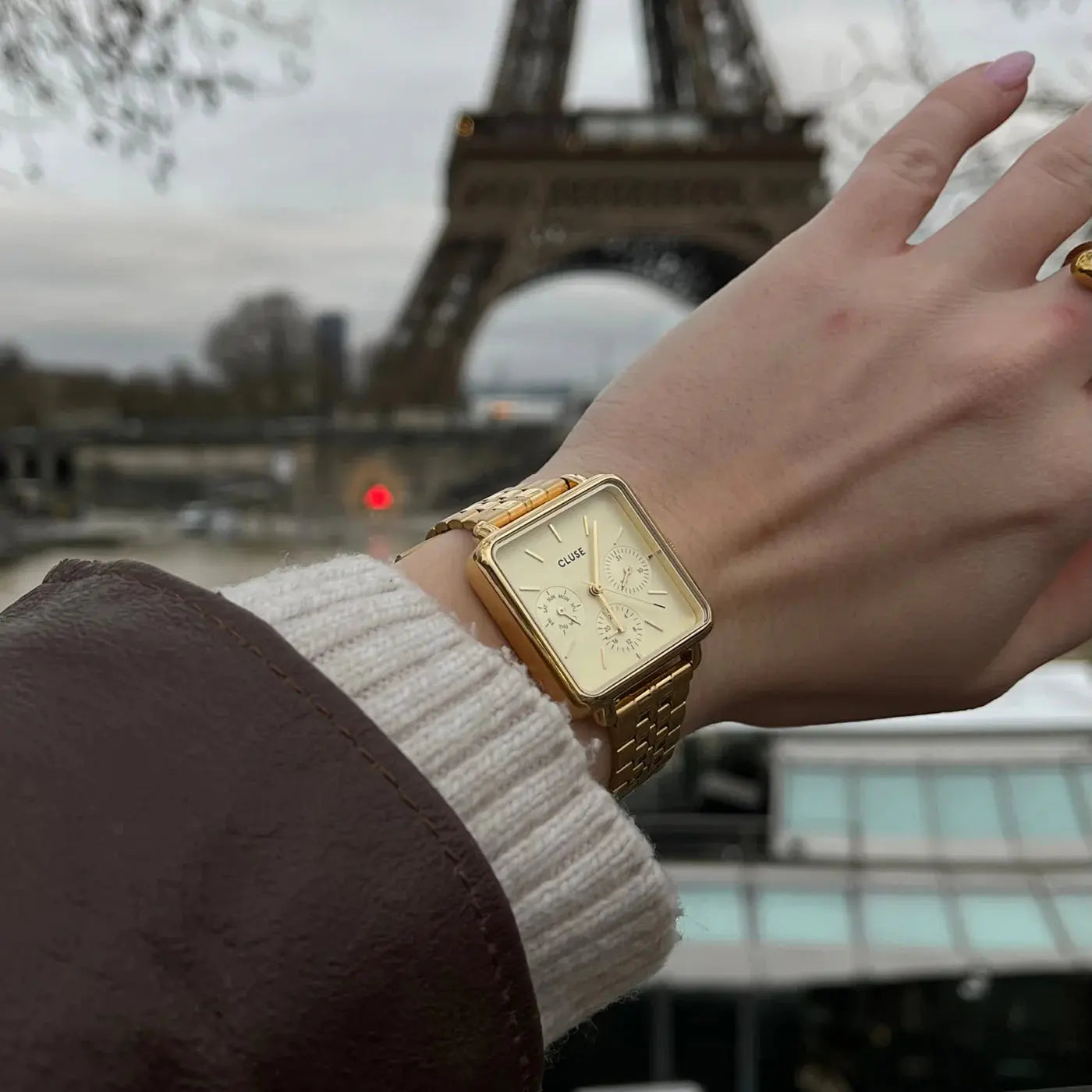 Cluse CW13801 La Tétragone Multifunction Gold Stainless Steel Bracelet