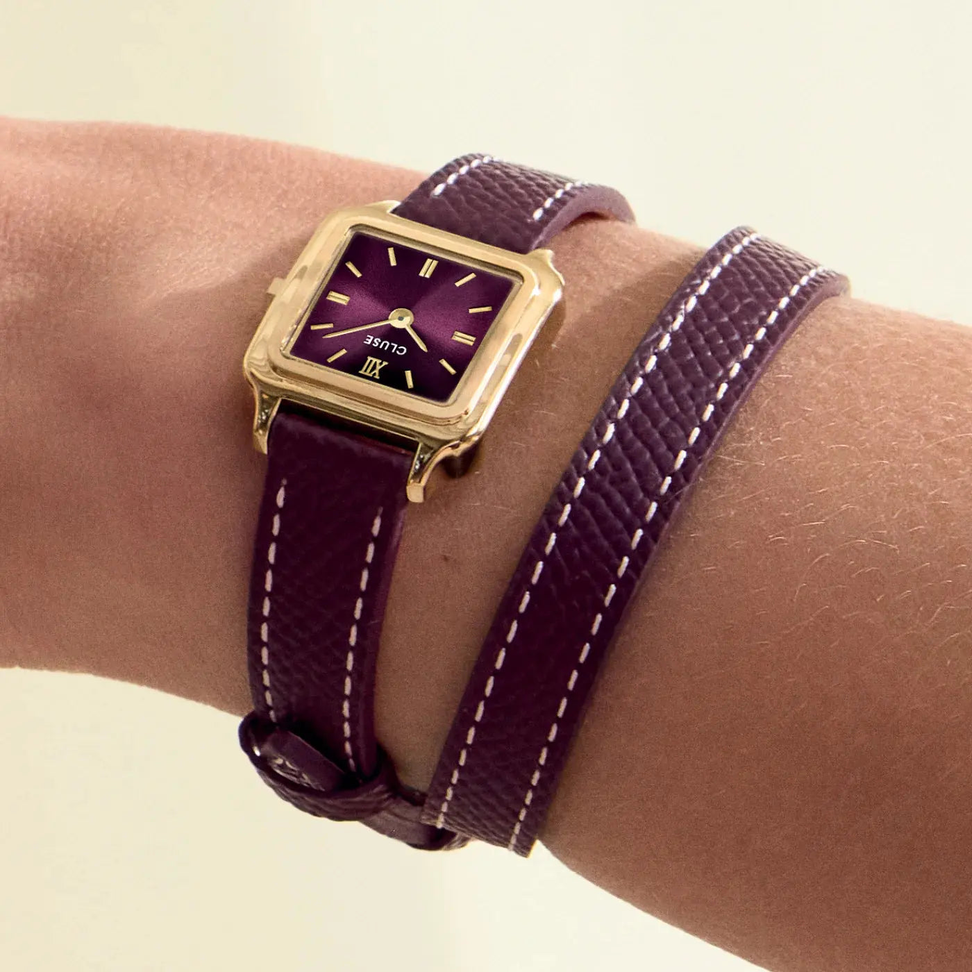 Cluse CW15503 Gracieuse Mini Double Wine Leather Strap