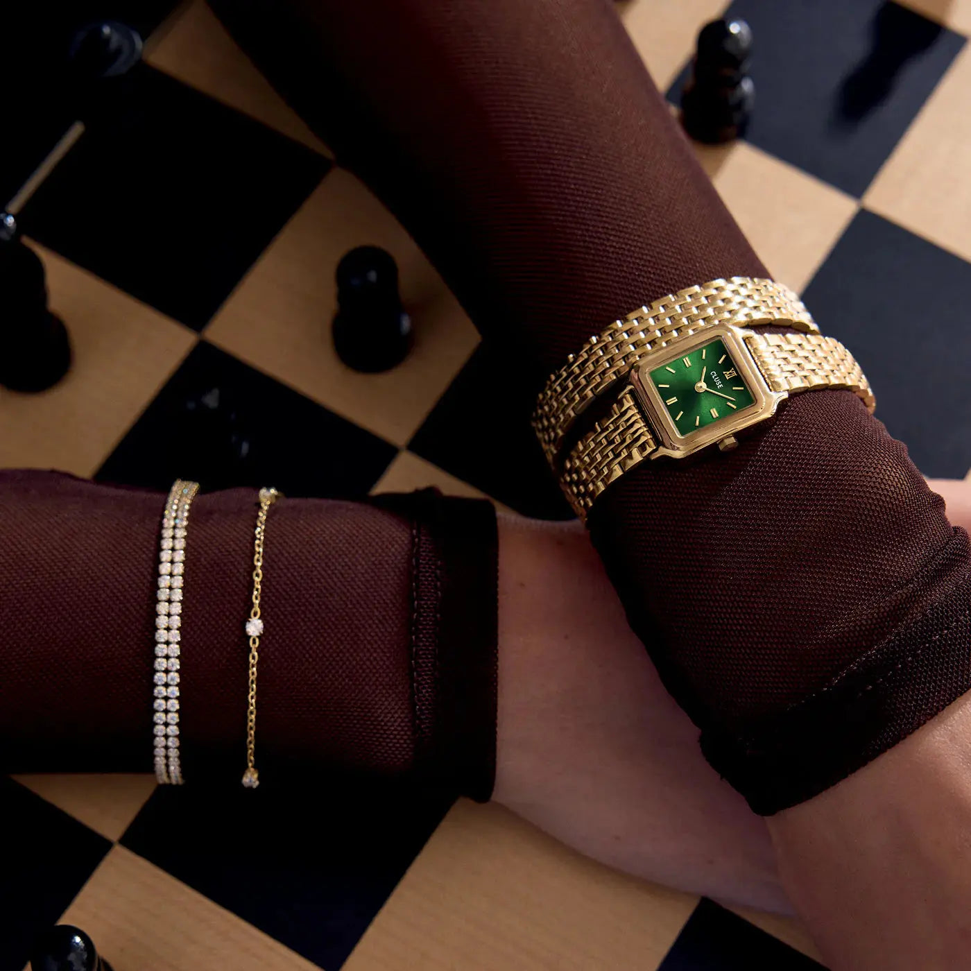 Cluse CW15504 Gracieuse Mini Double Gold Stainless Steel Bracelet