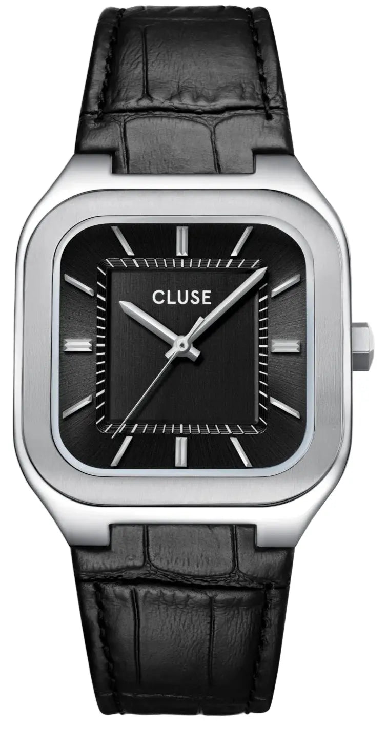 Cluse CW25703 Quadrus Black Leather Strap