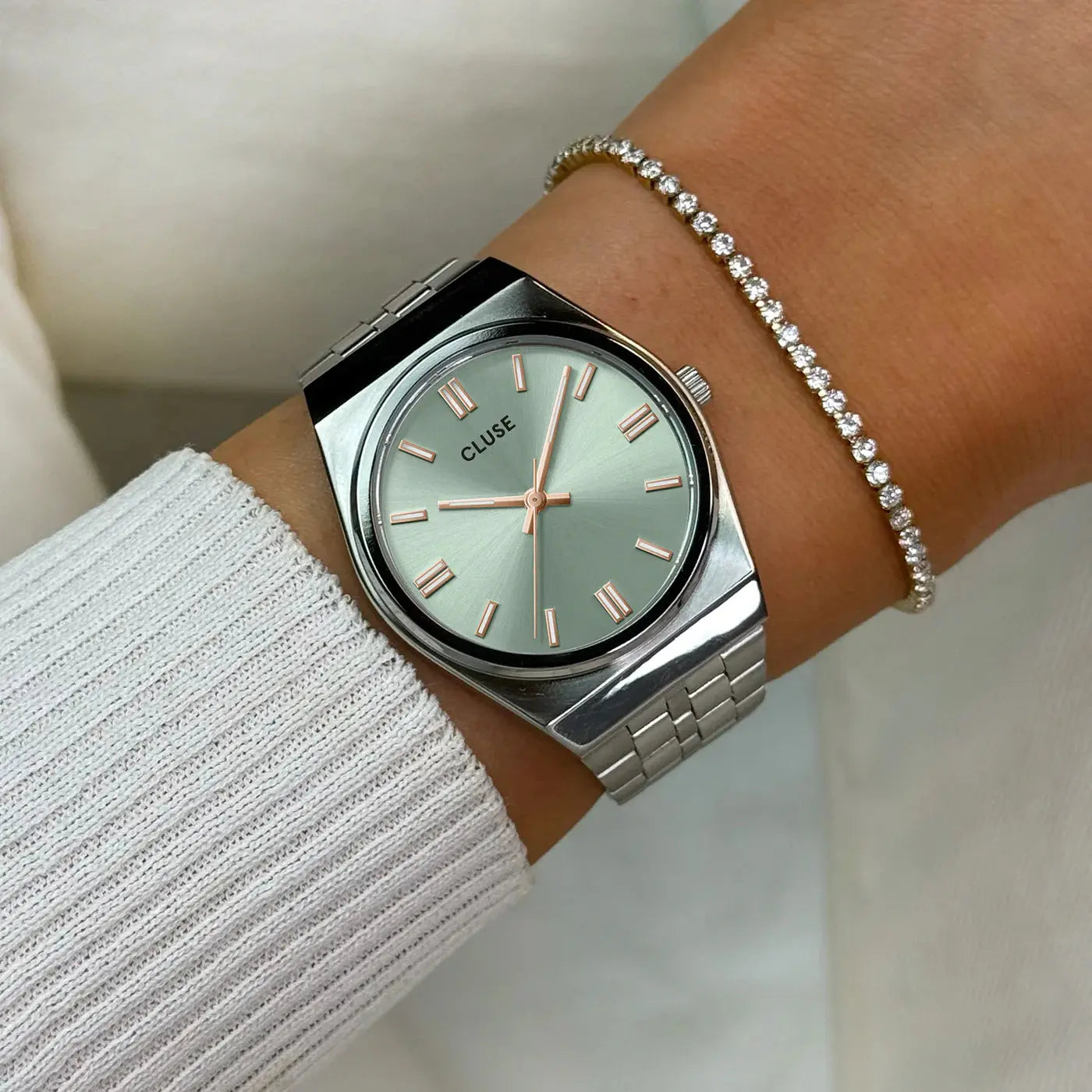 Cluse CW35103 Retro 70's Silver Stainless Steel Bracelet