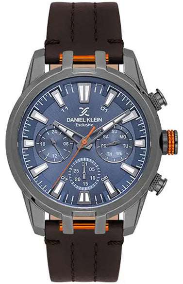 Daniel Klein DK.1.13803-2 Multifunction Brown Leather Strap