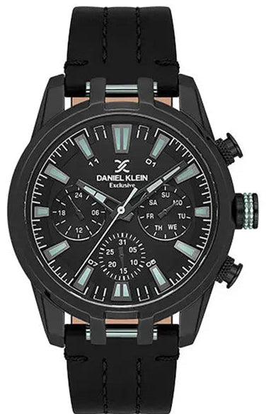 Daniel Klein DK.1.13803-5 Multifunction Black Leather Strap