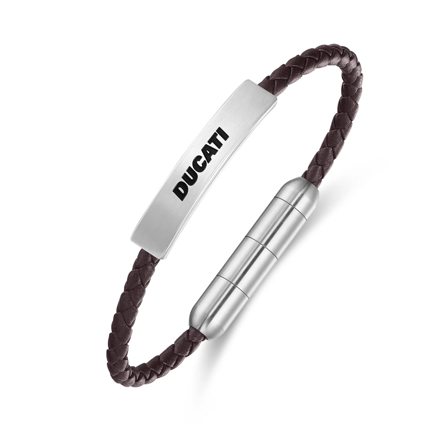 Cerruti CIAGB0000303 Duas Men's Leather and Steel Bracelet