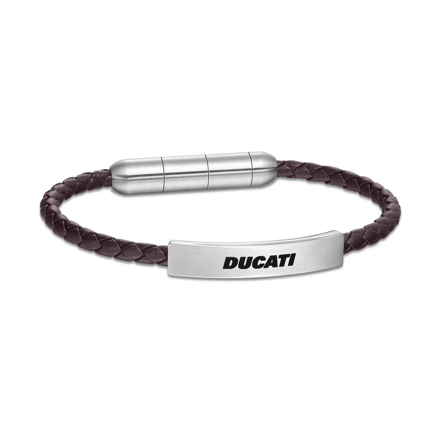 Cerruti CIAGB0000303 Duas Men's Leather and Steel Bracelet