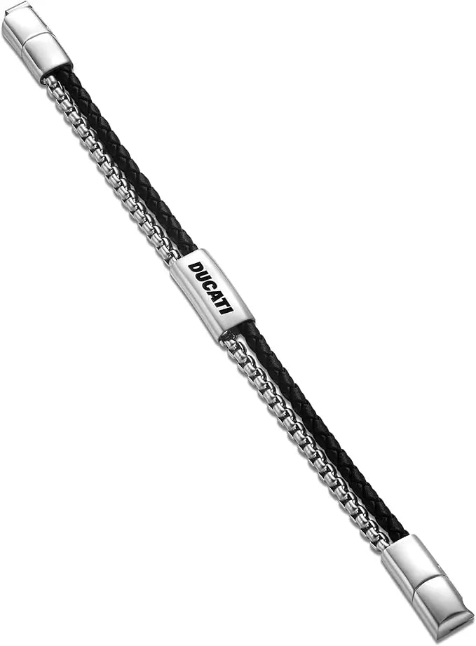 Ducati DTAGB0005102 Drifter Ανδρικό Βραχιόλι Από Ατσάλι και Δέρμα