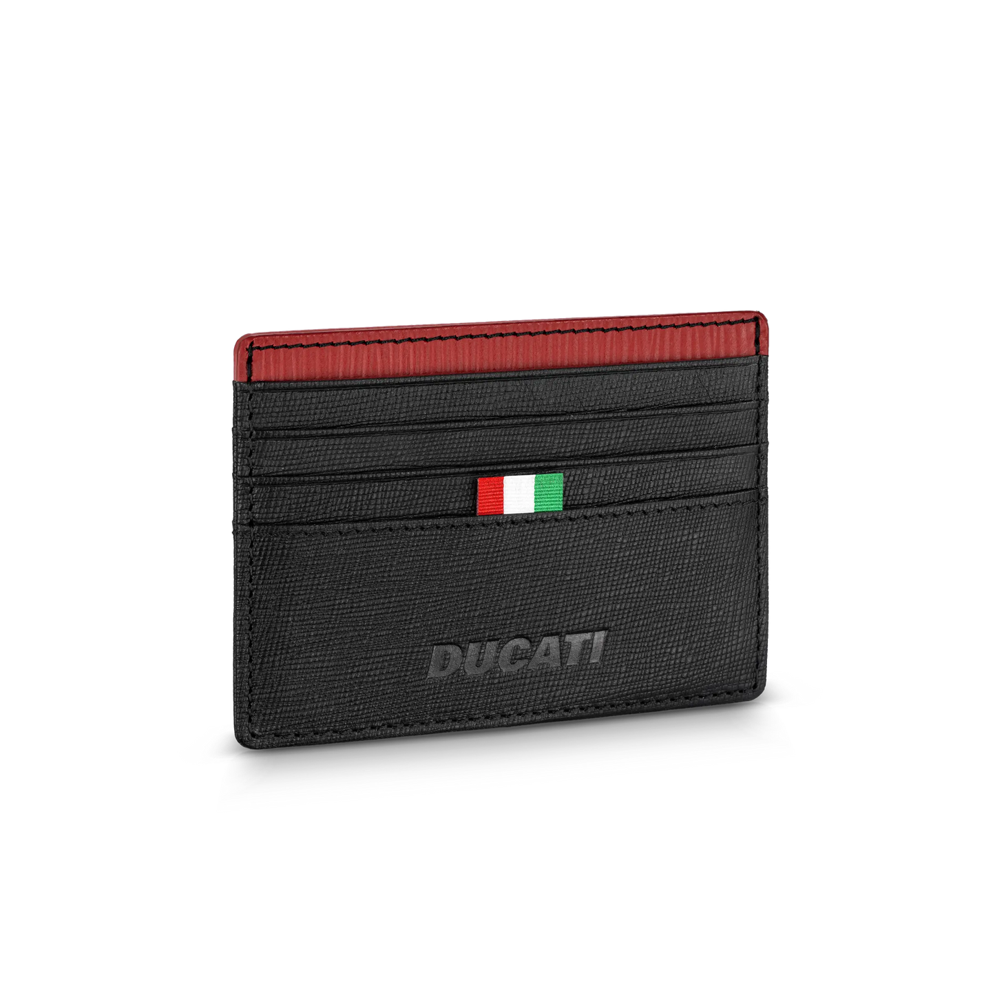 Ducati DTLGD2201702 Rocco Μαύρη-Κόκκινη Δερμάτινη Καρτοθήκη