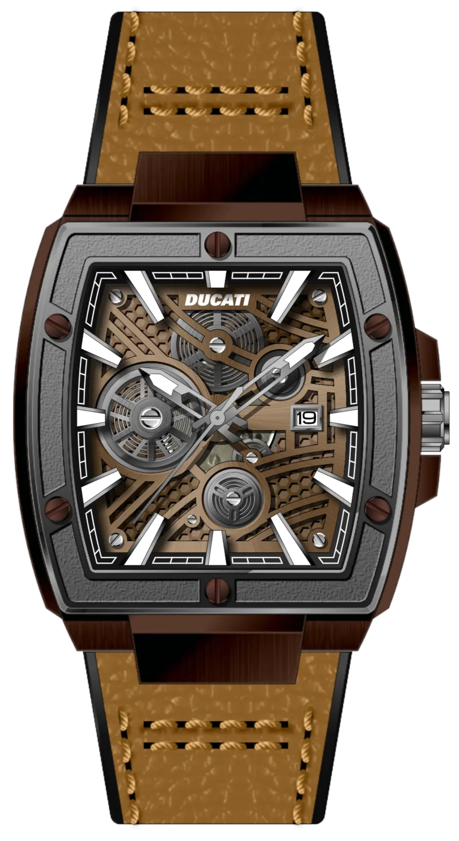 Ducati DTWGB0000702 DT002 Brown Leather Strap