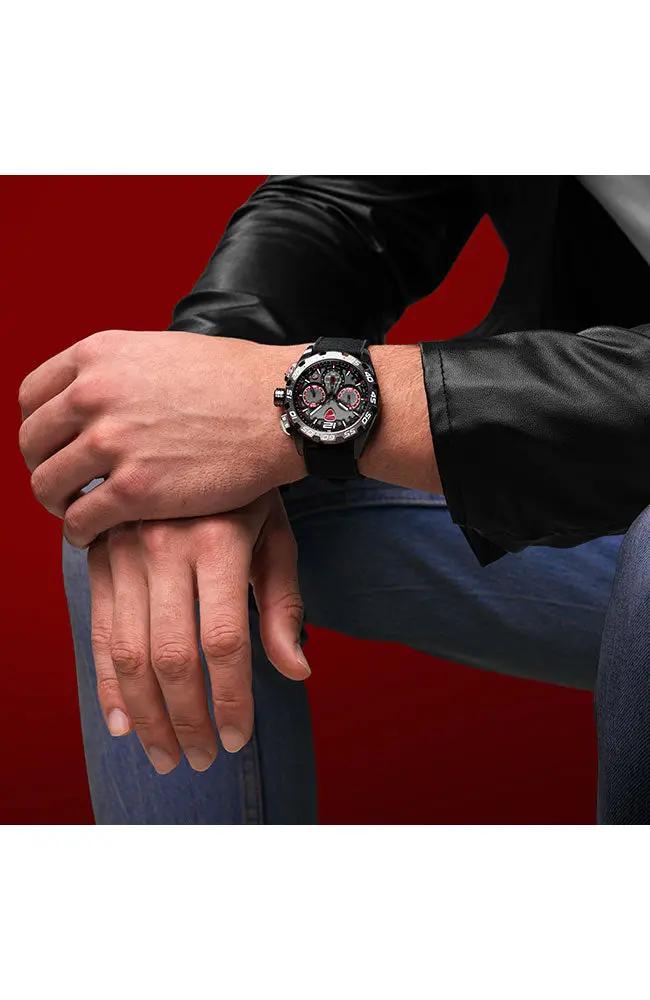 Ducati DTWGO0001803 DT12 Chronograph Black Fabric-Silicon Strap