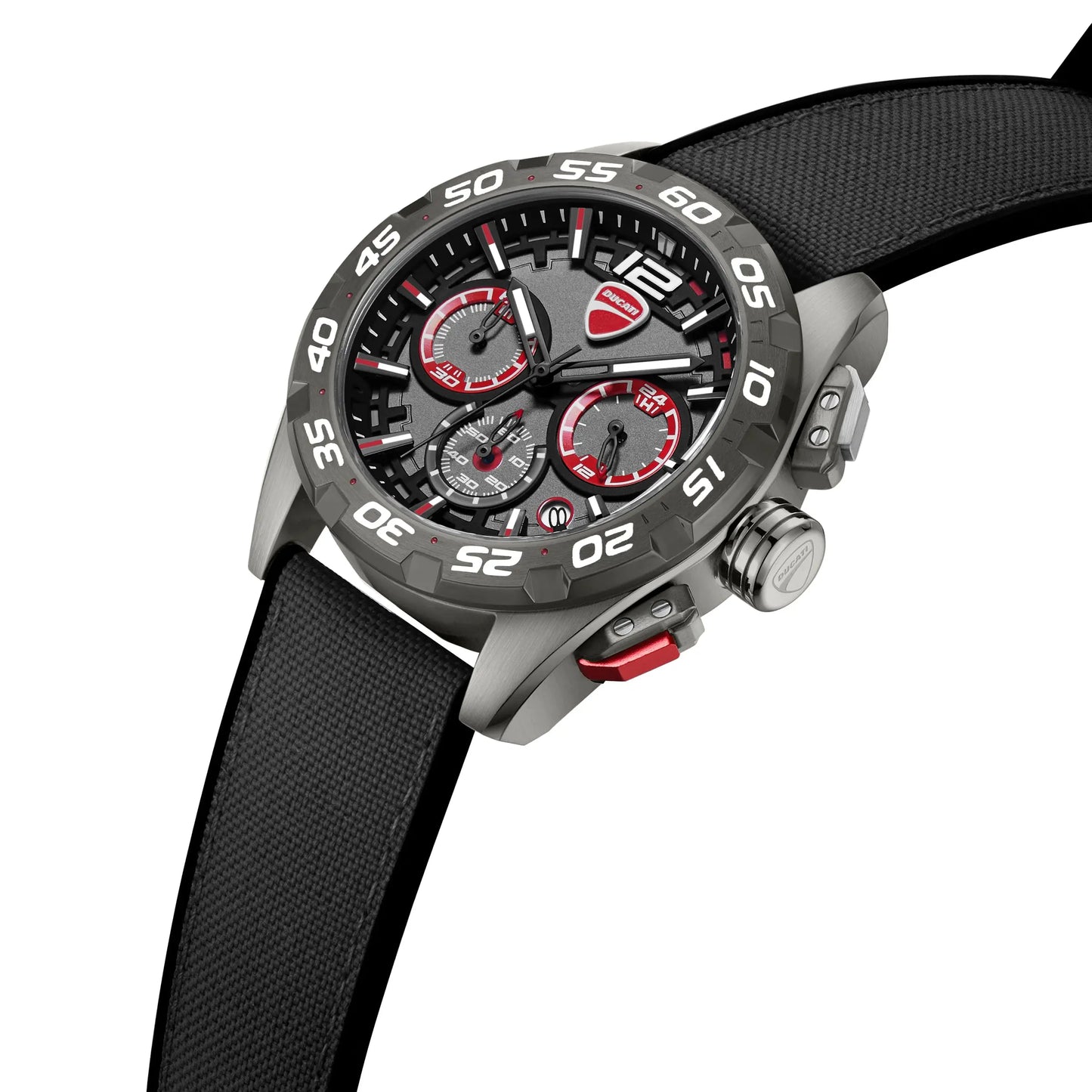 Ducati DTWGI00001803 DT12 Chronograph Black Fabric-Silicon Strap
